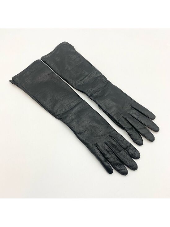 Club Monaco Accessories - Club Monaco Black Long Leather Gloves Cashmere Lined Sz S